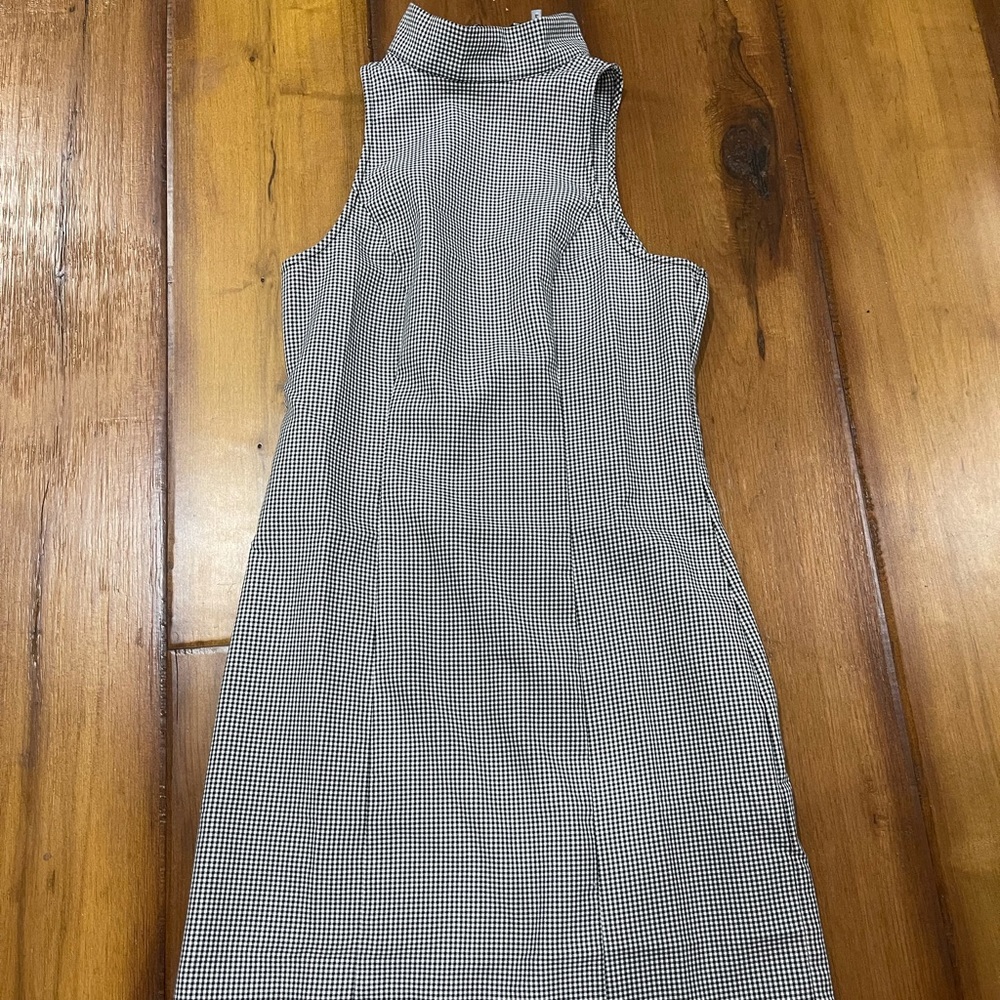 checkered high neck dress